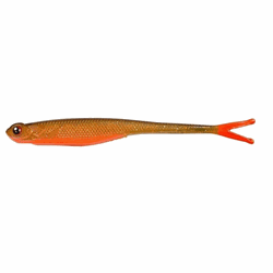 Fladen Twin tail shad Black gold orange tail
